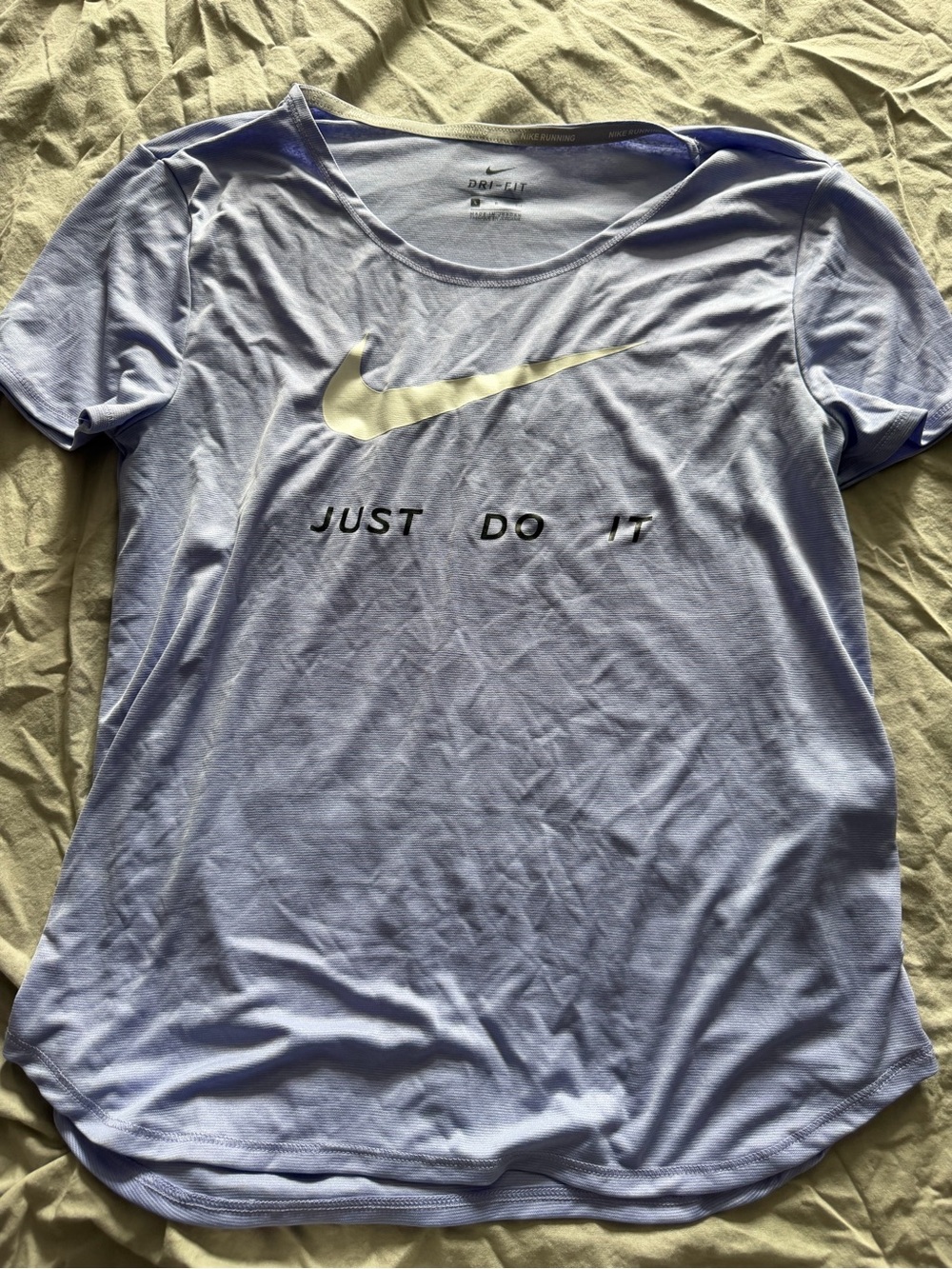Nike Lavender Short-Sleeve Dri-FIT 'Just Do It' Tee with White Swoosh